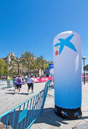 PALMA DE MALLORCA, BALEARIC ISLANDS, SPAIN - APRIL 10, 2016: Active runners at the Women's marathon in Palma de Mallorca, Balearic islands, Spain on April 10, 2016.のeditorial素材