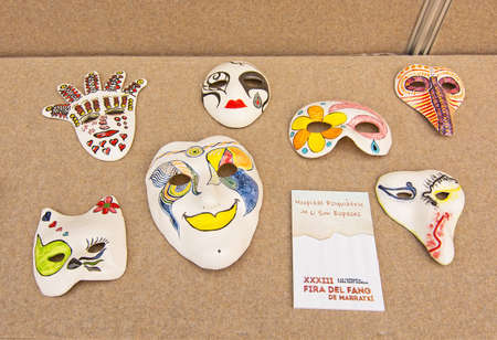 MALLORCA, BALEARIC ISLANDS, SPAIN - MARCH 7, 2017: Ceramics market Fira del Fang booths, products and vendors on March 7, 2017 in Mallorca, Balearic islands, Spain.のeditorial素材