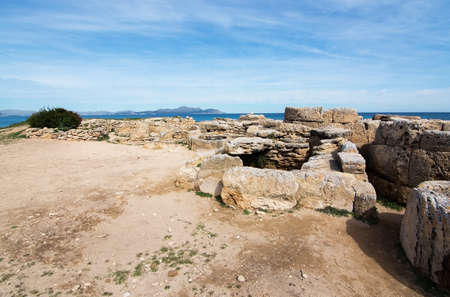 Son Real necropolis with remnants from 700th century BC in Mallorca, Balearic islands, Spain.の写真素材