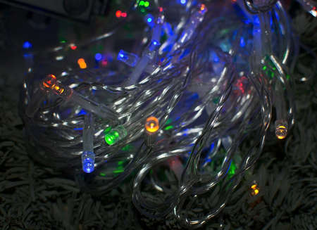 Christmas background with colorful lights background texture blur.
