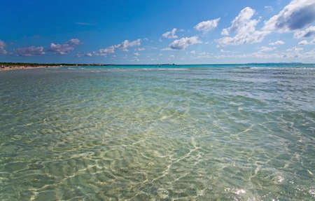 Es Trenc beach on a sunny day in October in Mallorca, Balearic islands, Spain.の写真素材