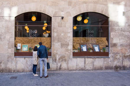 MALLORCA, BALEARIC ISLANDS, SPAIN - NOVEMBER 8 2017: Urban views Bon Lloc restaurant in Palma de Mallorca on a sunny day on November 8, 2017 in Mallorca, Balearic islands, Spain.のeditorial素材