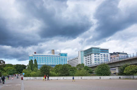 STOCKHOLM, SWEDEN - AUGUST 27, 2017: Clarion Hotel Stockholm seen from the back side on August 27, 2017 in Stockholm, Sweden.のeditorial素材