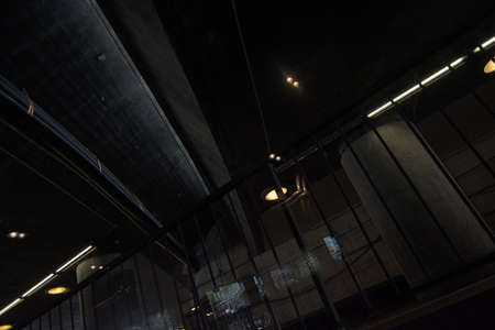 STOCKHOLM, SWEDEN - JULY 11, 2018: Illumination inside Slussen infrastructure renovation on July 11, 2018 in Stockholm, Sweden.のeditorial素材