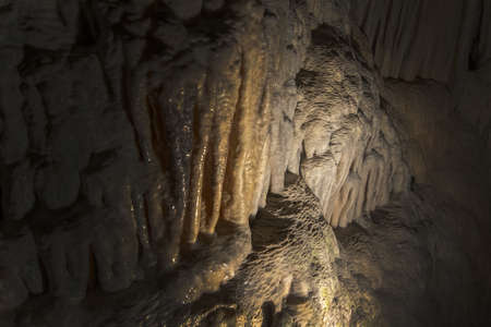 Cave interior with stalactites and stalagmites, Cuevas del Drach, Mallorca, Spain.