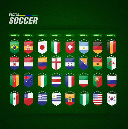 vector flag soccer countryのイラスト素材