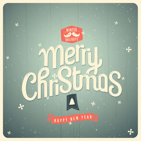 Christmas, Retro Revival, Old-fashioned Christmas Card, 1940-1980 Images - Illustrationの写真素材