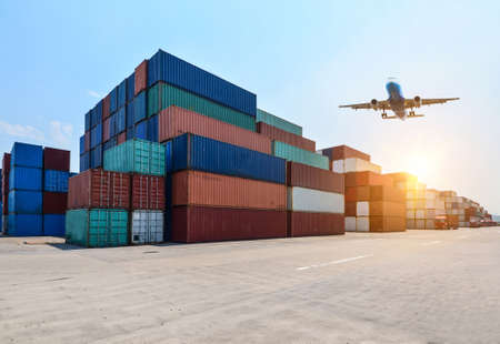 Industrial port and container yardのeditorial素材