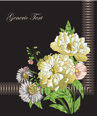 flowers and lace vectorのイラスト素材
