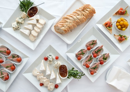 decorated Banquet Table Setting on holiday party and forchets