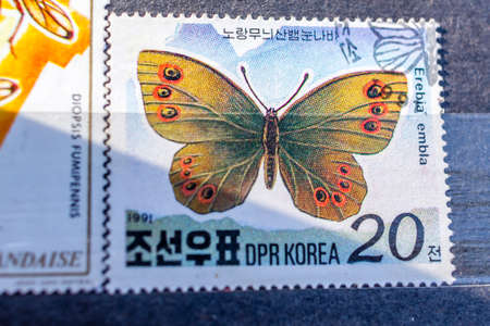 Collection of old postage stamps from different countries and themes