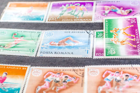 Collection of old postage stamps from different countries and themes