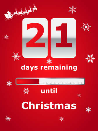 Vector illustration with a Christmas counter showing the days left until Christmasのイラスト素材