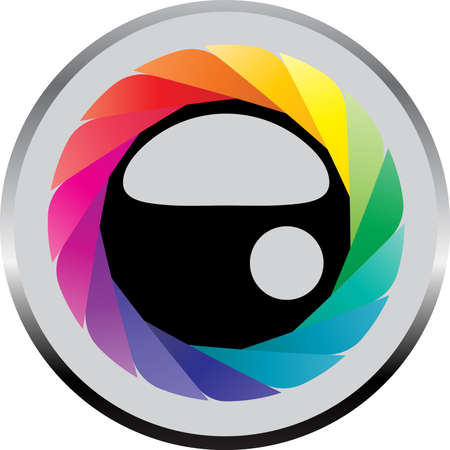 Abstract with eye like shutter diaphragmのイラスト素材