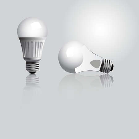 Vector illustration of a tradition and an LED light bulbのイラスト素材