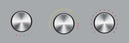 Vector illustration of three metalic knobsのイラスト素材