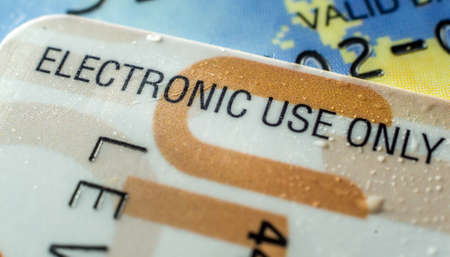Closeup of electronic credit card backgroundの写真素材