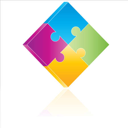 Vector illustration of a 3D looking jigsaw puzzle fileのイラスト素材