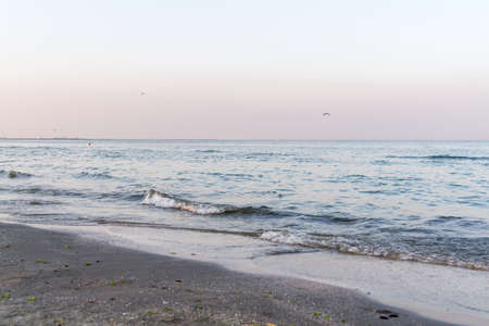 Water splashing the shore at the Black Seaの写真素材