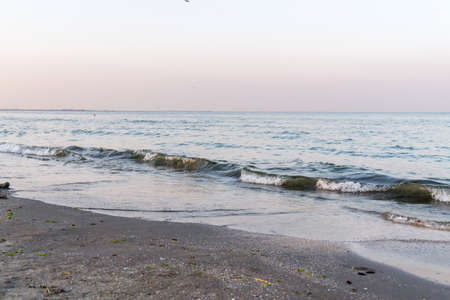 Water splashing the shore at the Black Seaの写真素材
