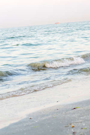 Water hitting the shores of Romania in Constantaの写真素材