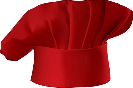 Vector illustration of a red chef's hat isolated on white backgroundのイラスト素材