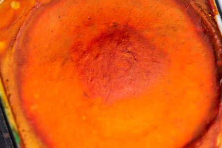 Close-up macro shot of beautiful vibrant watercolour pallete with plenty of texture and details