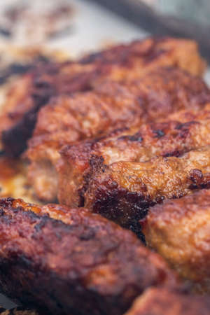 Traditional Romanian food called mici which consist of pork meat rolls