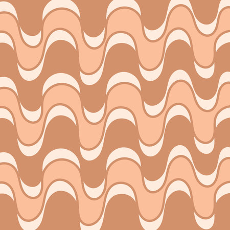 Seamless pattern with wavy lines in pastel colors.のイラスト素材