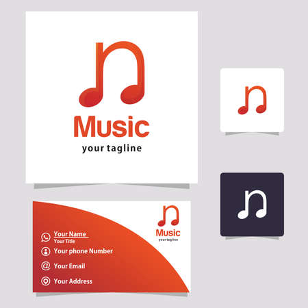 letter N and music logo concept design template vectorのイラスト素材