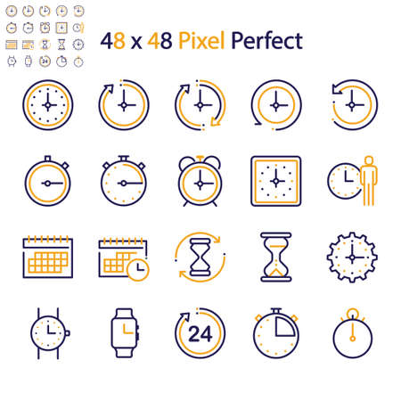 Simple design clock icon setのイラスト素材