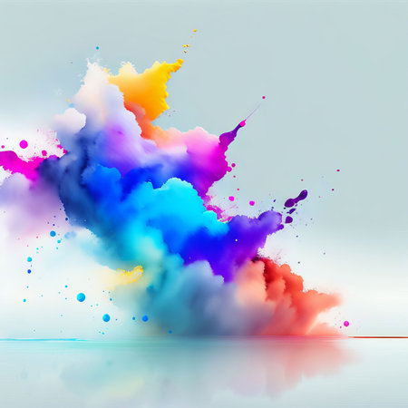 Colorful paint splashes on a white background. Vector illustration.の素材