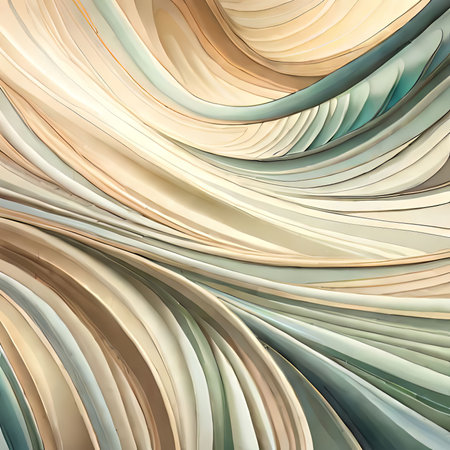 abstract background with smooth lines in beige and turquoise colorsの素材
