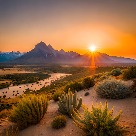 Beautiful sunset over Lake Tekapo, South Island, New Zealandの素材