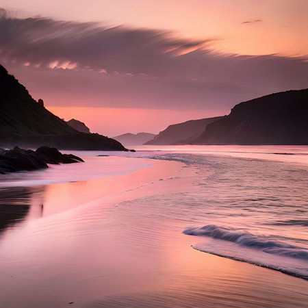 Beautiful sunset over the Atlantic Ocean in Dingle Peninsula, Irelandの素材