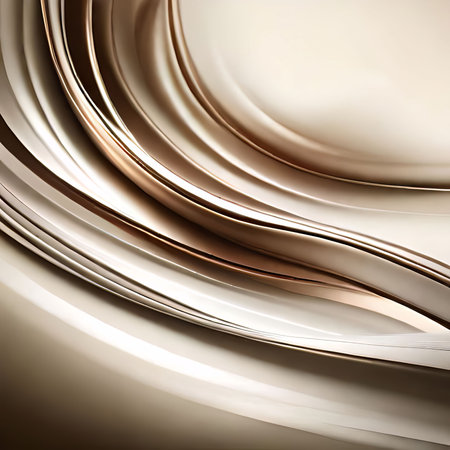abstract background with smooth wavy lines in beige and brown colorsの素材