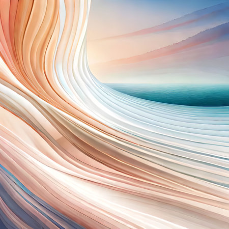 Abstract wavy background. 3d rendering, 3d illustration.の素材