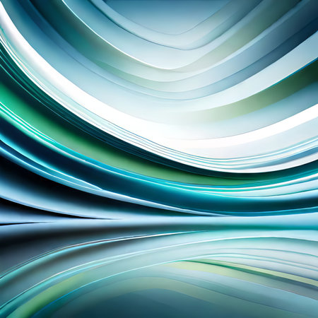 abstract background with smooth lines in blue and turquoise colorsの素材