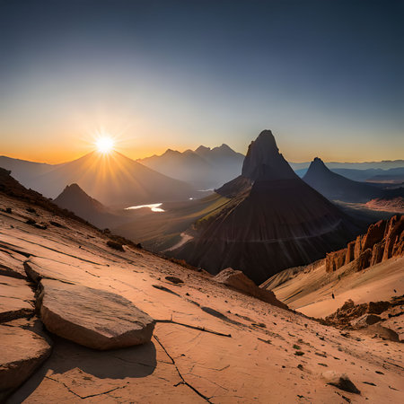 Mount Fitz Roy at sunrise, Los Glaciares National Park, Argentinaの素材