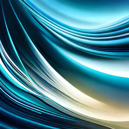 abstract blue background with smooth lines in it. 3d renderの素材