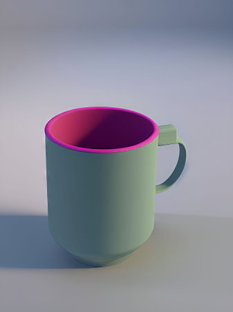 Coffee cup on a white background. 3d rendering.の素材