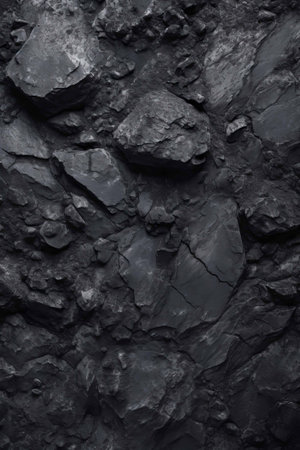 Black coal texture background. Dark coal texture. Black coal background.の素材