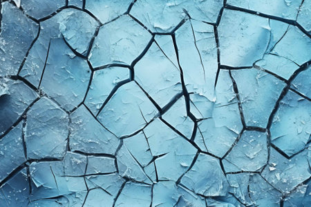 Cracked blue paint on the wall. Abstract background and texture for designの素材
