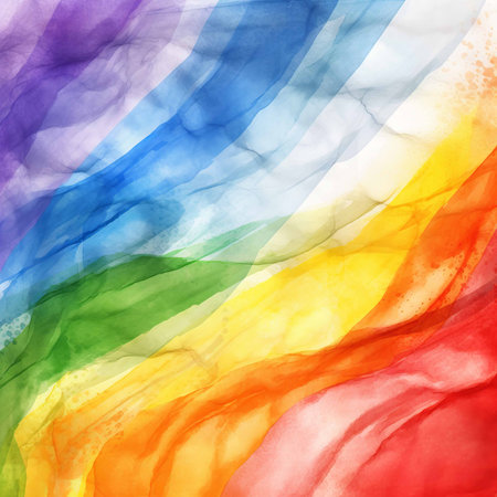 Rainbow watercolor background. Abstract rainbow watercolor background. Vector illustration.の素材