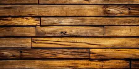 Wooden wall background or texture. Brown wood plank wall background.の素材