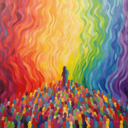 Conceptual image of a crowd of people. Vector illustration.の素材