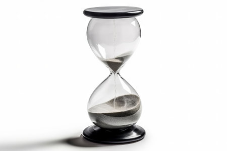 Hourglass on a white background. The concept of time passing.の素材