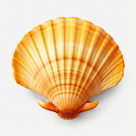 Seashell isolated on white background. Realistic vector illustration.の素材