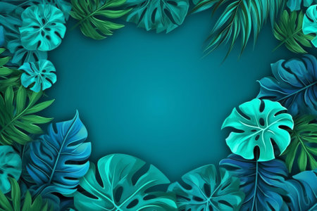 Tropical background with palm leaves. Vector illustration. Eps 10の素材