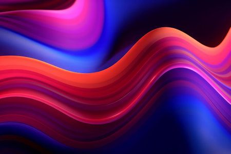 abstract background with smooth lines in blue, purple and red colorsの素材